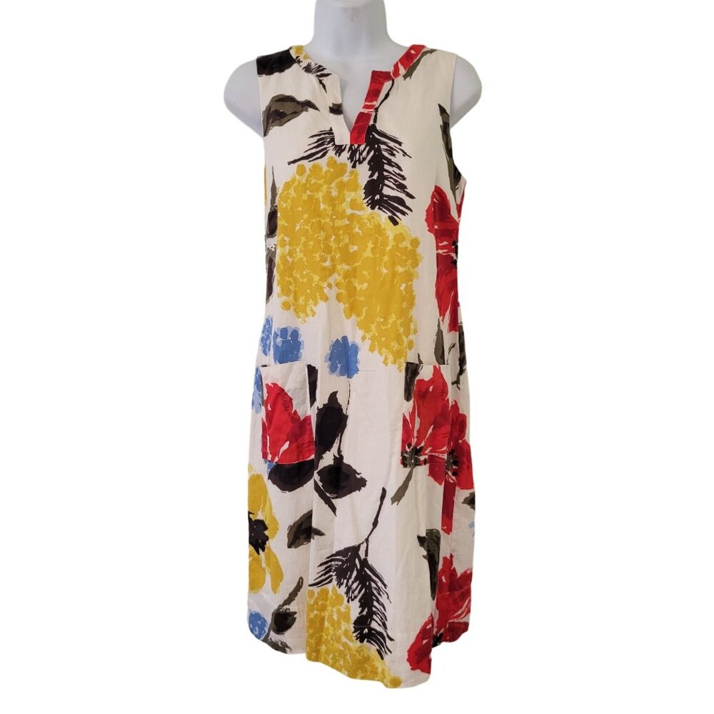Boden 8L Watercolor Floral Mini Shift‎ Notch V Neck Summer EVERYDAY TUNIC DRESS